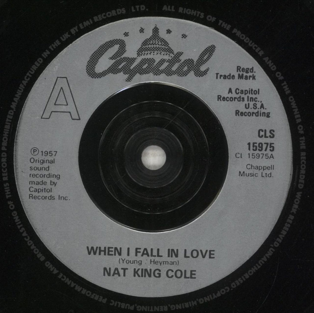 Nat King Cole When I Fall In Love UK 7" vinyl single (7 inch record / 45) NKC07WH550694