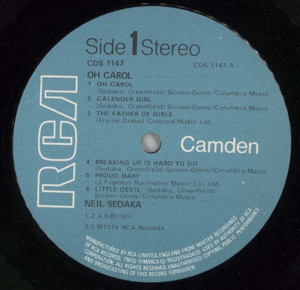 Neil Sedaka Oh Carol UK vinyl LP album (LP record) NSKLPOH386871