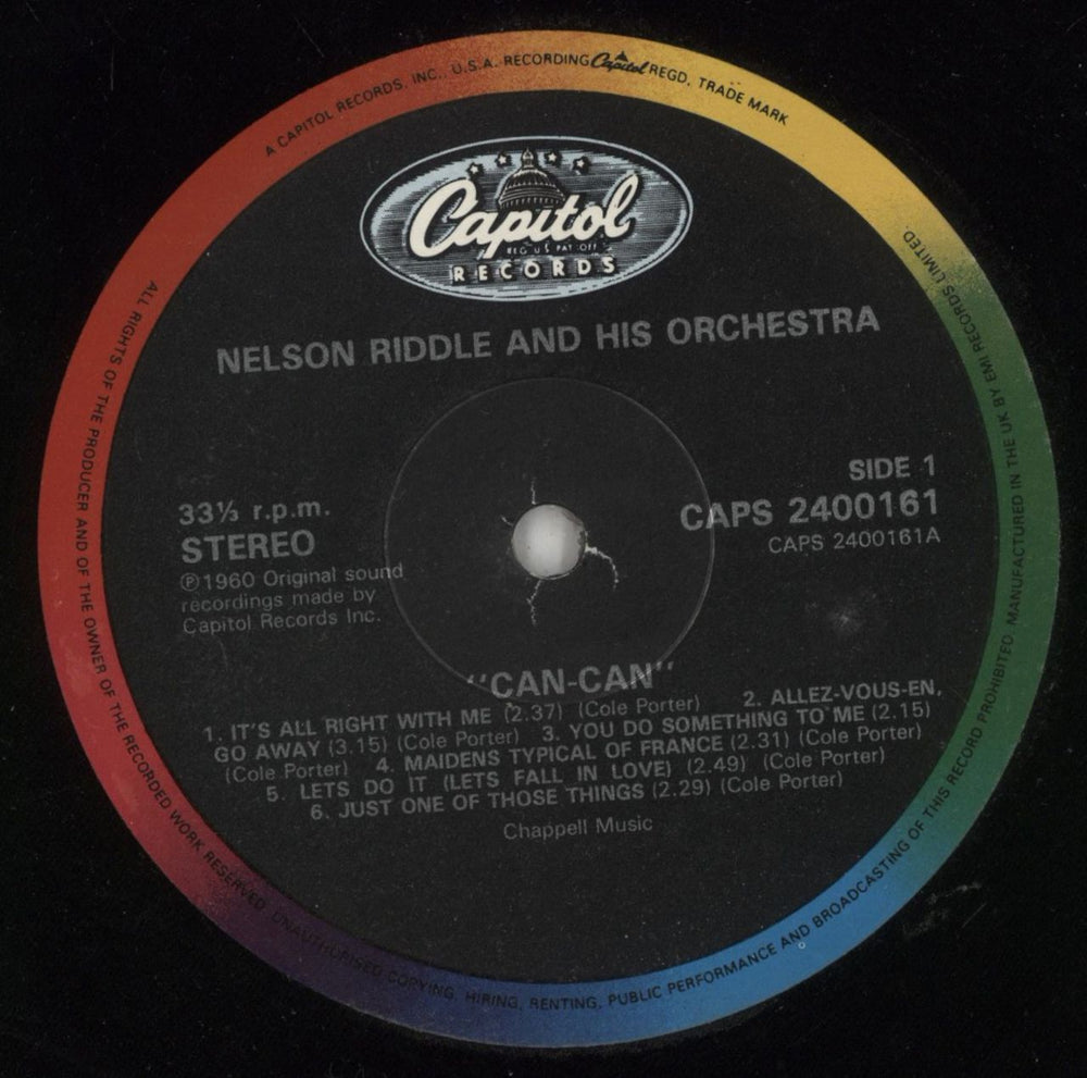 Nelson Riddle Can-Can UK vinyl LP album (LP record) NLRLPCA563560