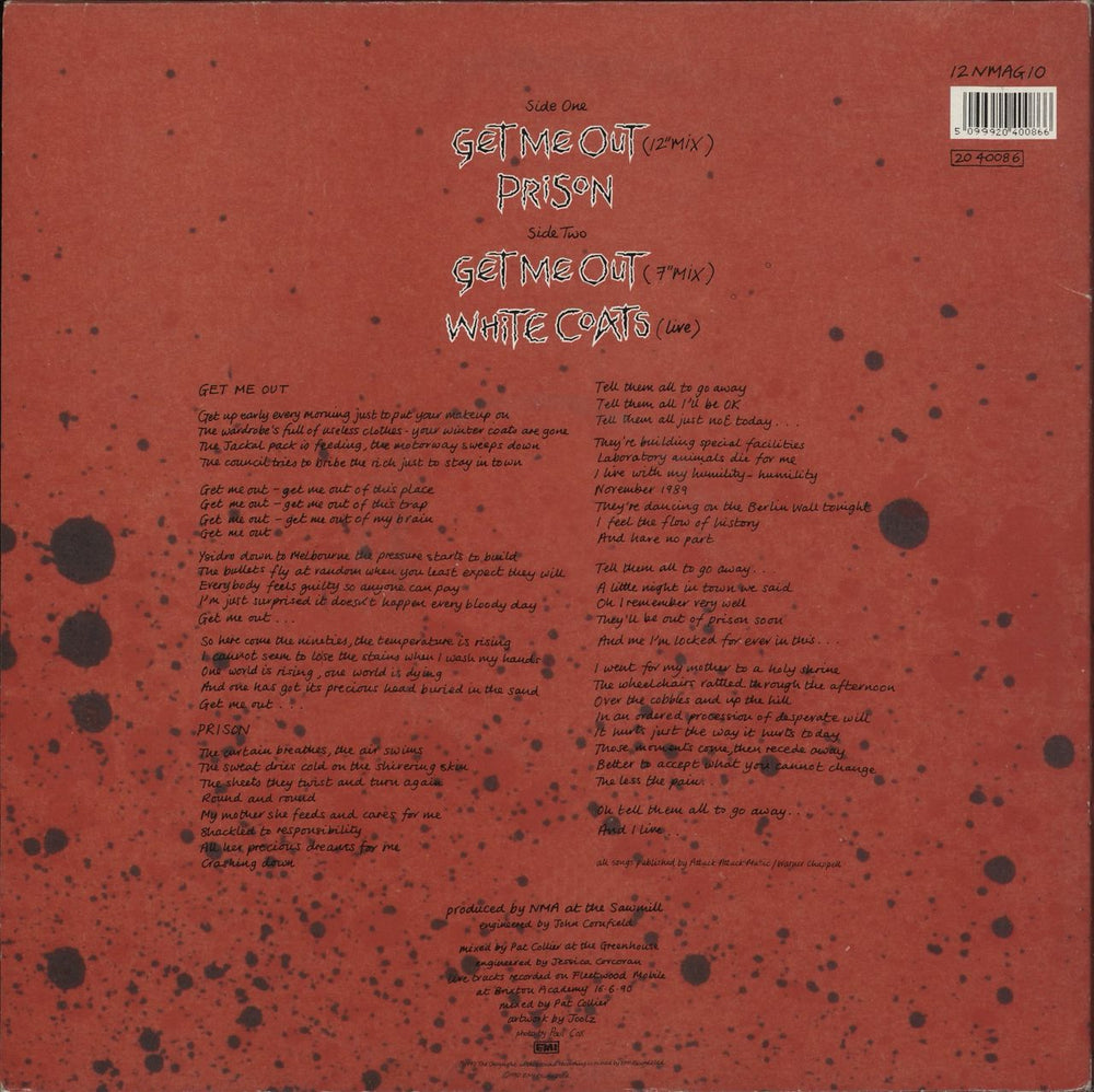 New Model Army Get Me Out + Poster - EX UK 12" vinyl single (12 inch record / Maxi-single) 5099920400866