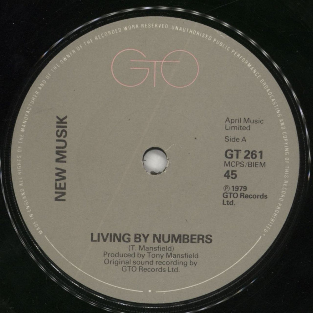 New Musik Living By Numbers UK 7" vinyl single (7 inch record / 45) NMU07LI182438