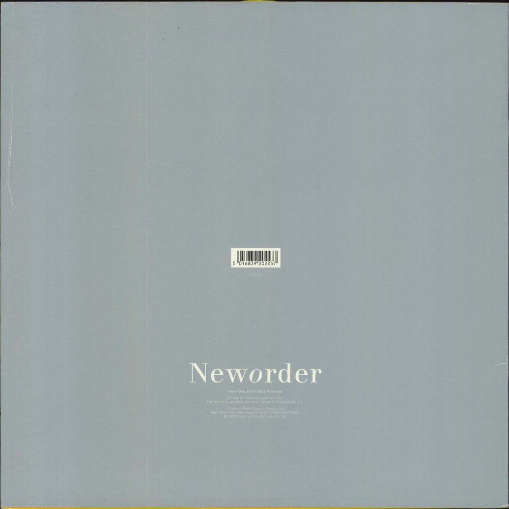New Order Fine Time UK 12" vinyl single (12 inch record / Maxi-single) 5016839202237