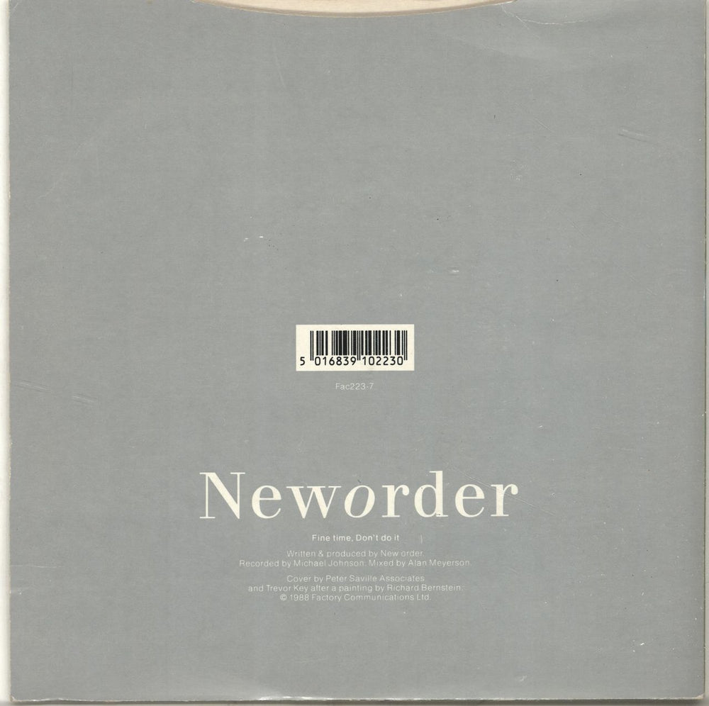 New Order Fine Time UK 7" vinyl single (7 inch record / 45) NEW07FI36931