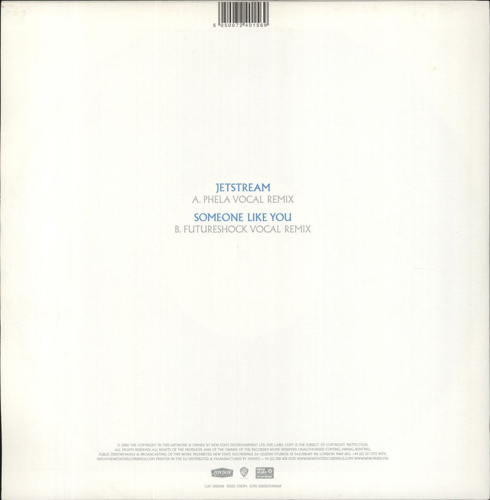 New Order Jetstream UK 12" vinyl single (12 inch record / Maxi-single) 5050072401569