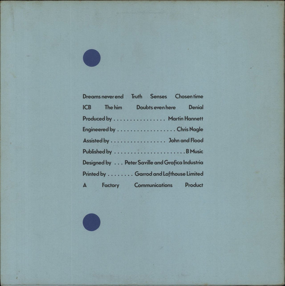 New Order Movement + Inner UK vinyl LP album (LP record)