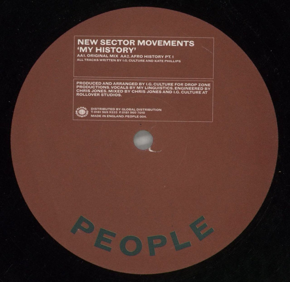 New Sector Movements My History UK 12" vinyl single (12 inch record / Maxi-single) 9O412MY868849