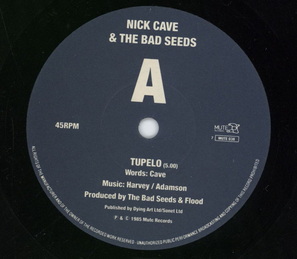 Nick Cave Tupelo UK 7" vinyl single (7 inch record / 45)