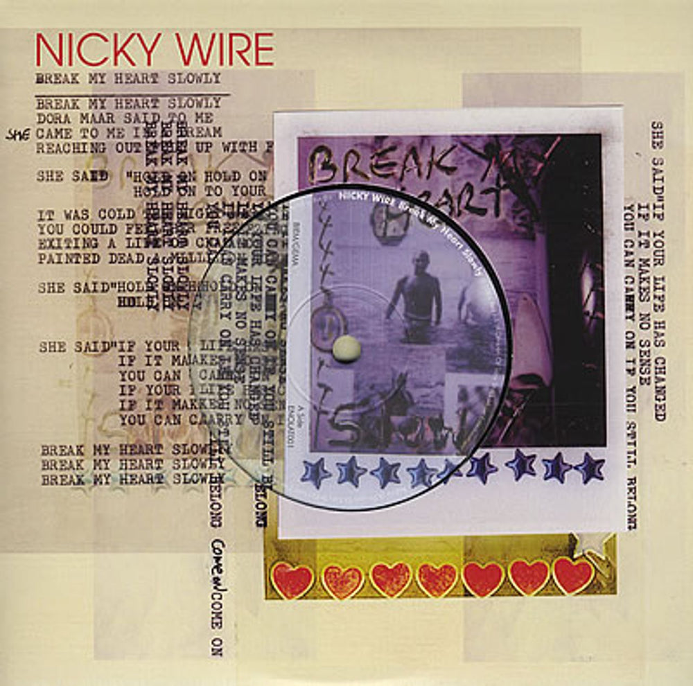 Nicky Wire Break My Heart Slowly UK 7" vinyl single (7 inch record / 45) ENOLAT001