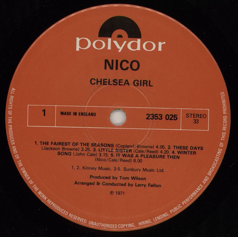 Nico Chelsea Girl - Polydor UK vinyl LP album (LP record) N-CLPCH761471