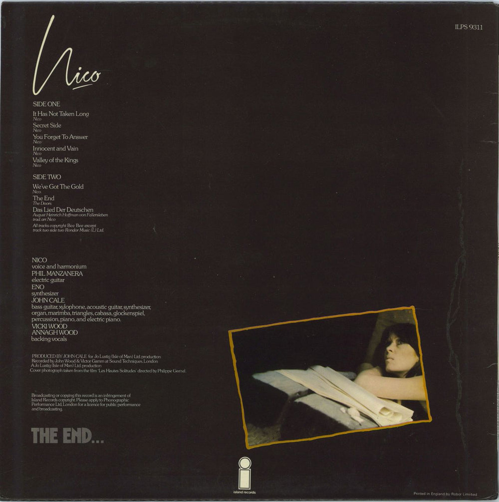 Nico The End - 1st - VG UK vinyl LP album (LP record)