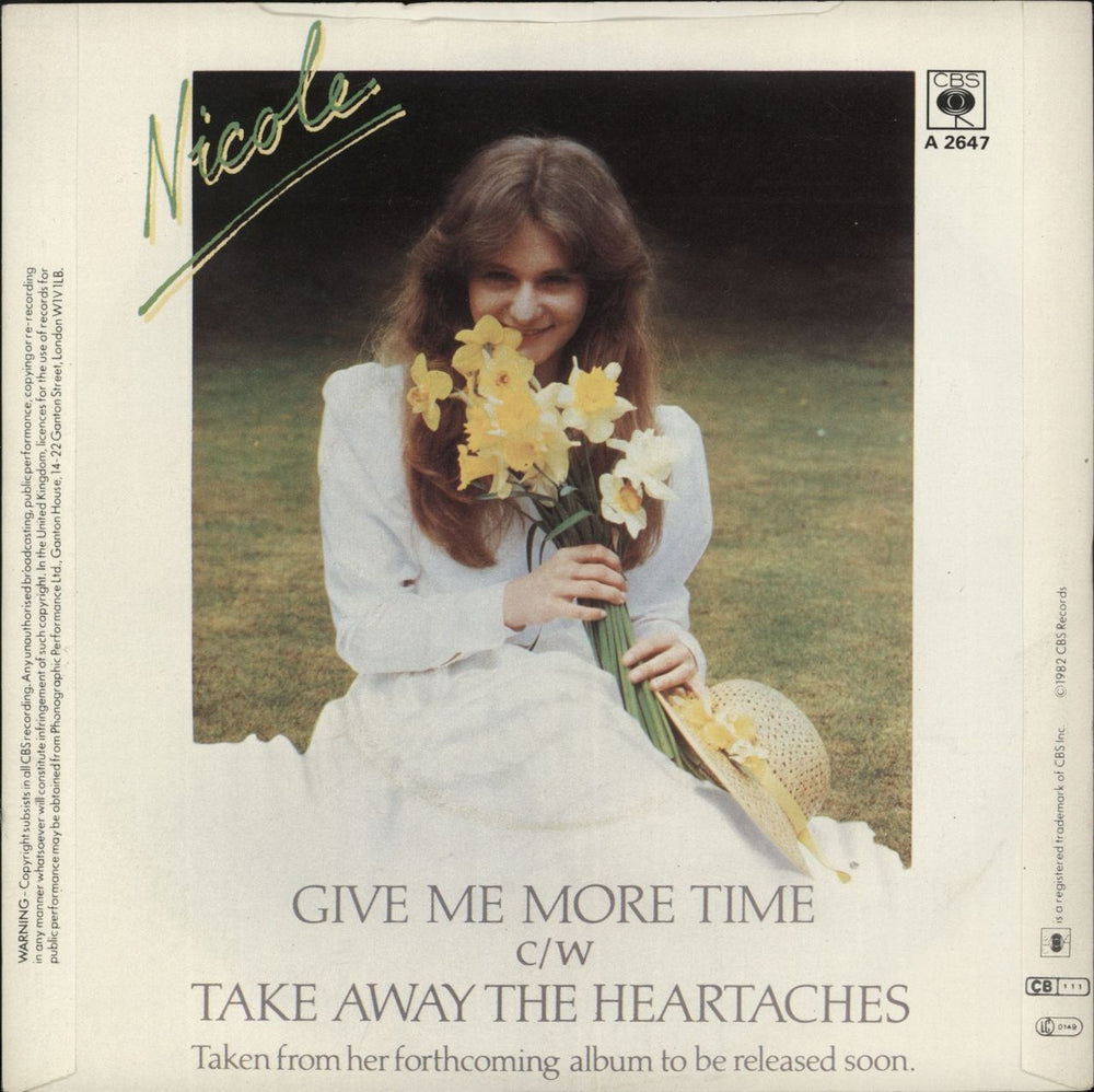 Nicole (DE) Give Me More Time UK 7" vinyl single (7 inch record / 45)