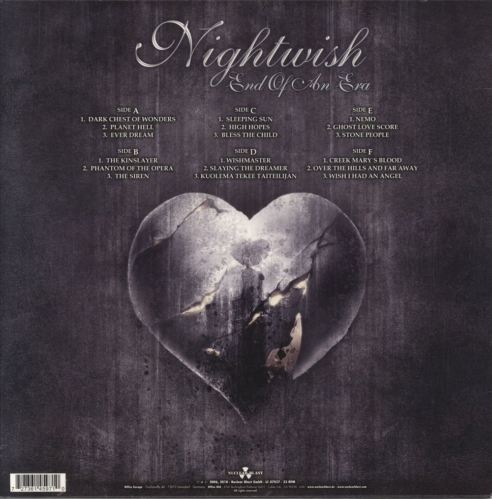Nightwish End Of An Era - Coloured Vinyl UK 3-LP vinyl record set (Triple LP Album) 727361459710