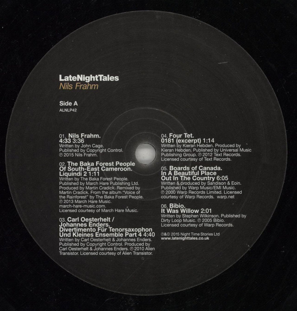 Nils Frahm Late Night Tales - 180 Gram + Art Print UK 2-LP vinyl record set (Double LP Album) OZ52LLA870960