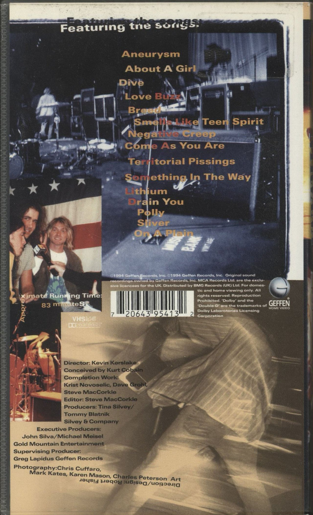 Nirvana (US) Live Tonight Sold Out UK video (VHS or PAL or NTSC) 720643954132
