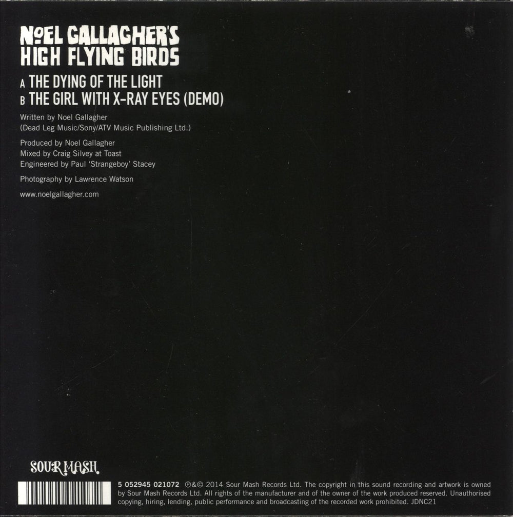 Noel Gallagher The Dying Of The Light - Green Vinyl UK 7" vinyl single (7 inch record / 45) 5052945021072