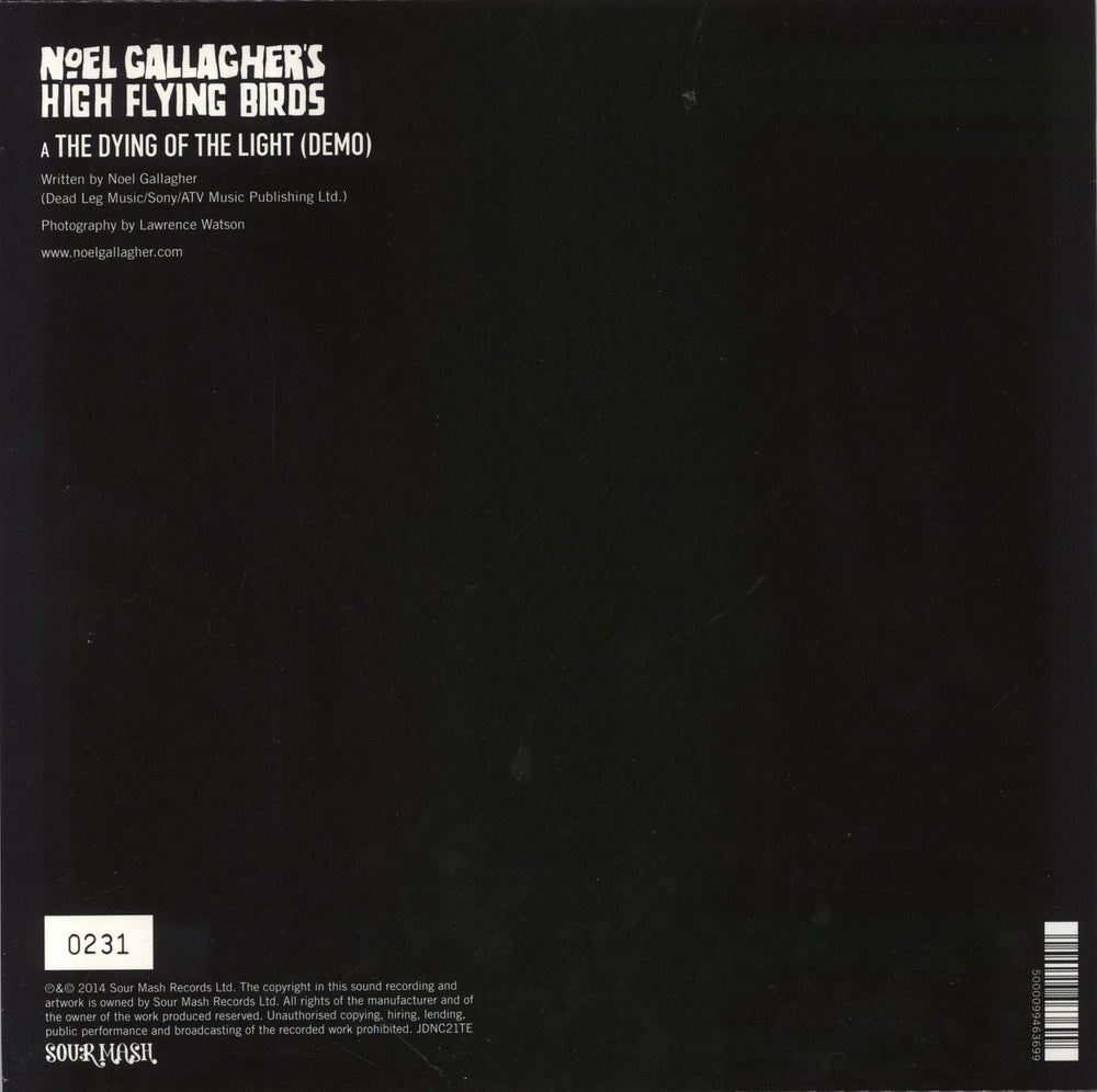 Noel Gallagher The Dying Of The Light - Numbered Sleeve UK 10" vinyl single (10 inch record) 5000099463699