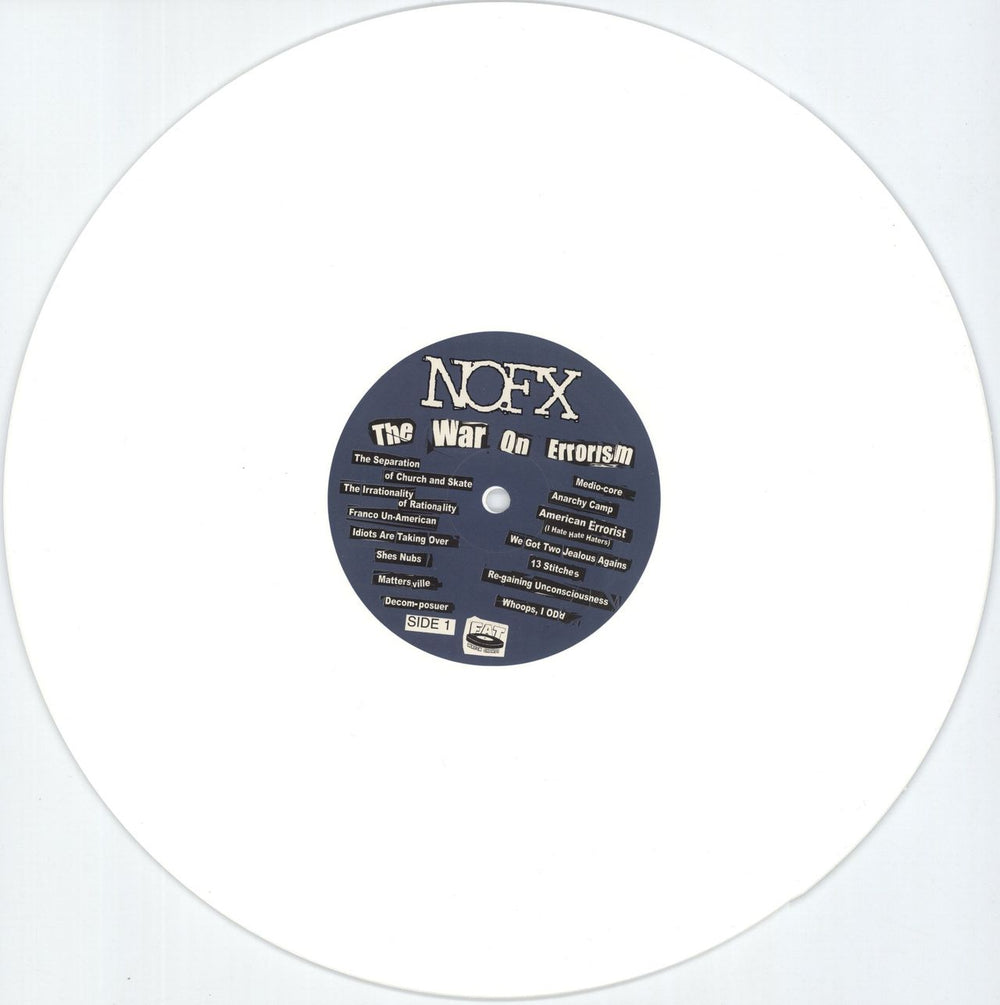 NoFX The War On Errorism - White Vinyl US vinyl LP album (LP record) NFXLPTH881814