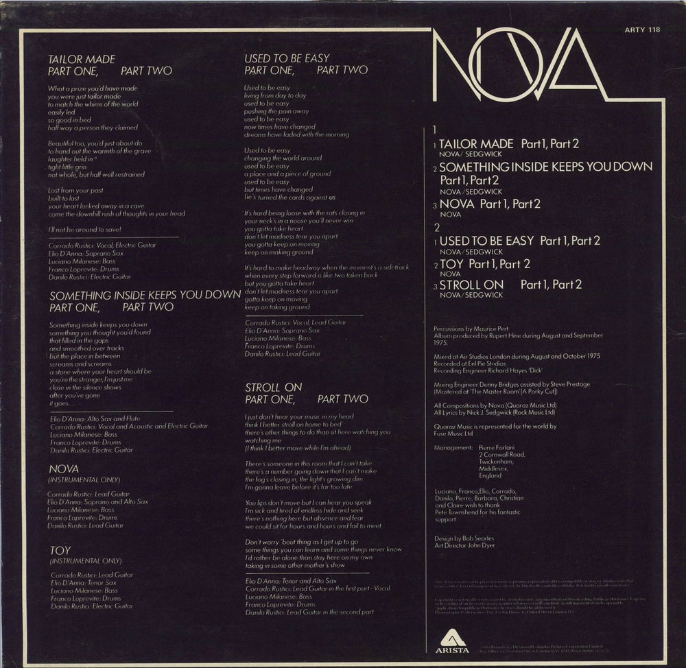 Nova Blink UK vinyl LP album (LP record)