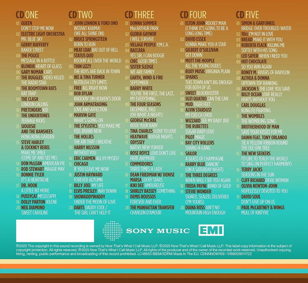 Now That's What I Call Music NOW That's What I Call The 70s - Sealed UK 5-CD album set 198029011722