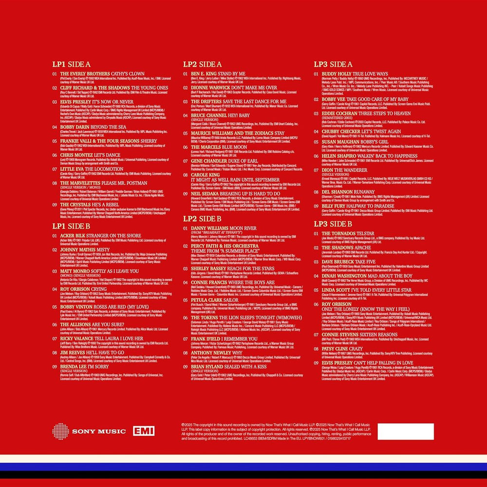 Now That's What I Call Music NOW Yearbook Presents | The 60s Volume 1: 1960-1962 - Red Vinyl - Sealed UK 3-LP vinyl record set (Triple LP Album) 198029413717