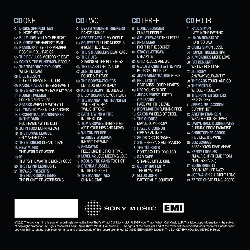 Now That's What I Call Music NOW Yearbook | The Vault 1980 - Deluxe Hardcover Edition - Sealed UK 4-CD album set N.W4CNO858516