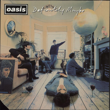 Oasis Definitely Maybe - 1st - Damont - Corner Cut - VG UK 2-LP vinyl record set (Double LP Album) CRELP169