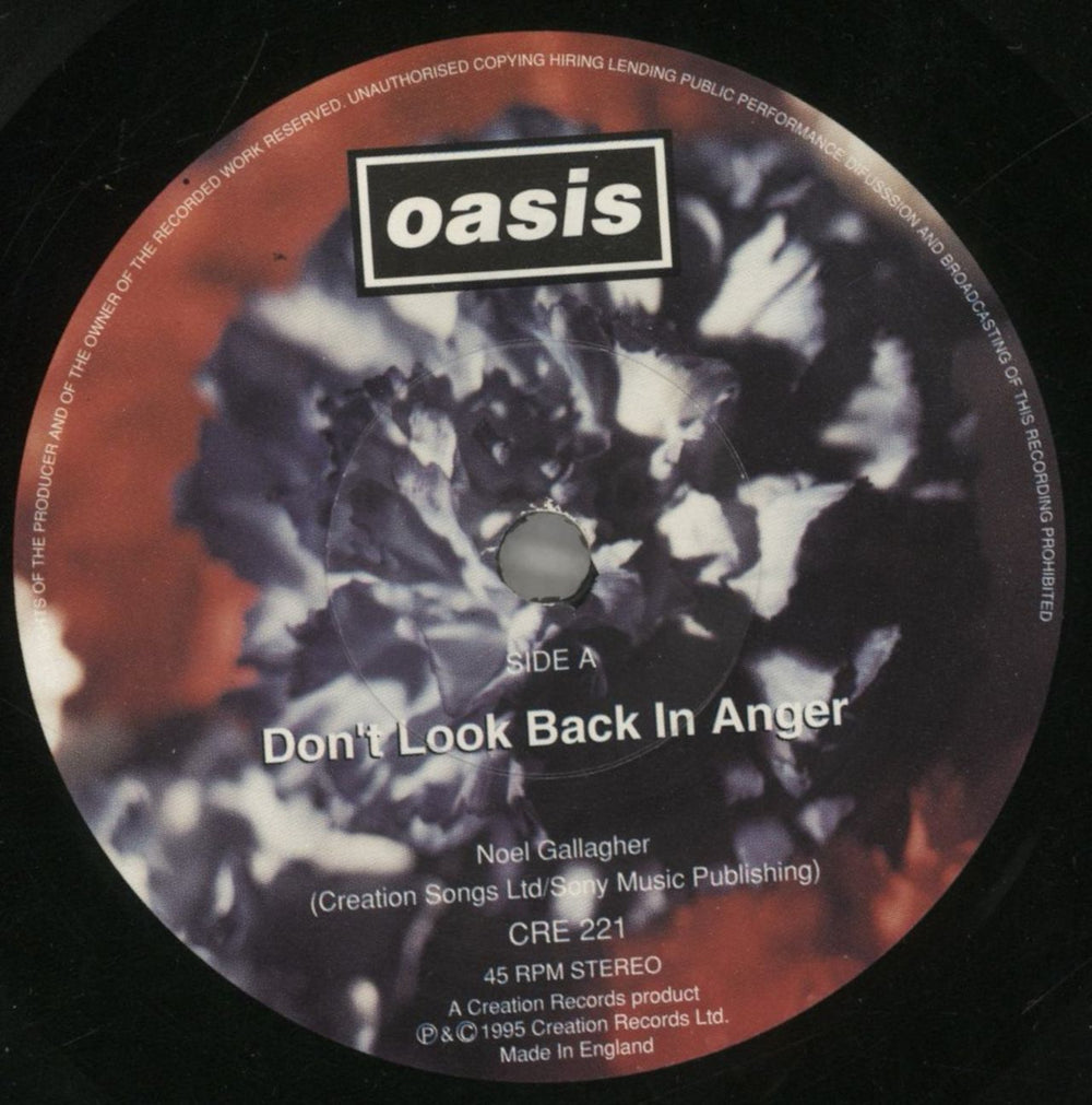 Oasis Don't Look Back In Anger - Insert - VG UK 7" vinyl single (7 inch record / 45) OAS07DO858306