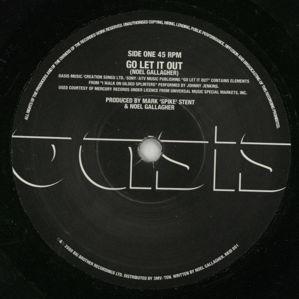 Oasis Go Let It Out - Circular Information Form UK 7" vinyl single (7 inch record / 45) OAS07GO855807