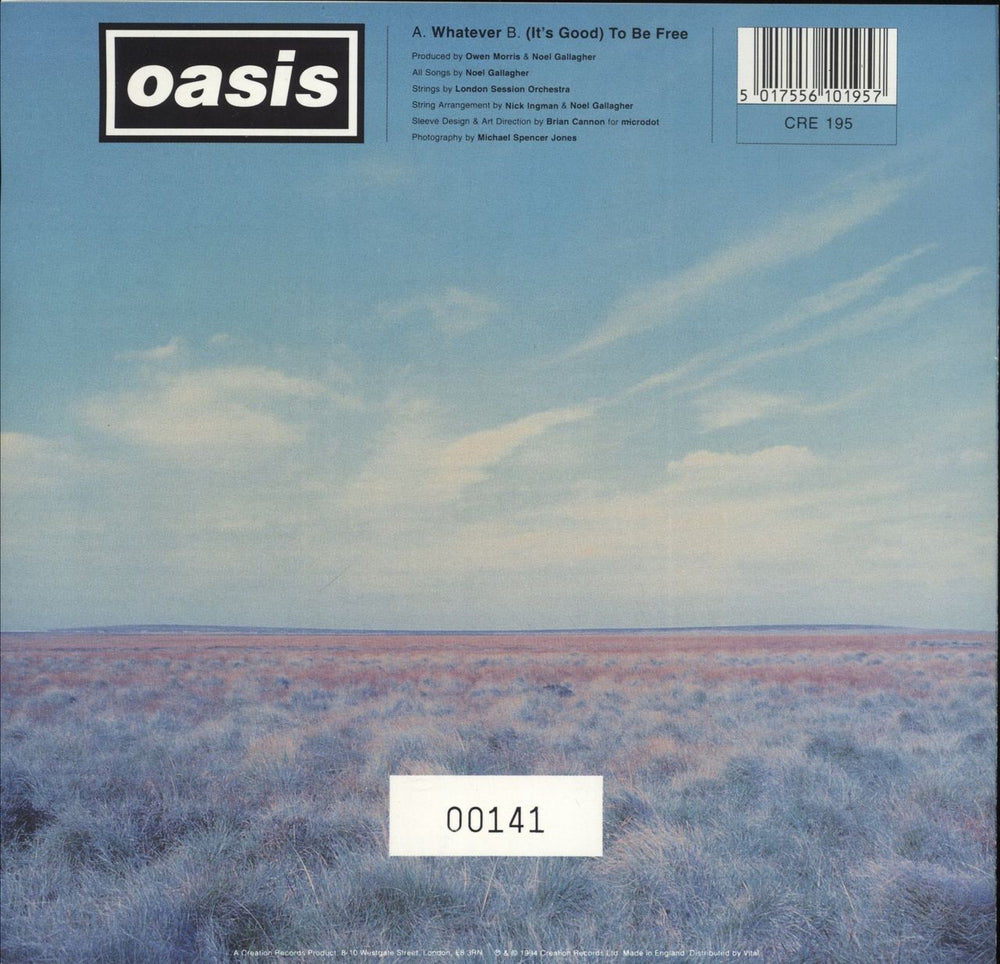 Oasis Whatever - Low Number + Insert UK 7" vinyl single (7 inch record / 45) 5017556101957