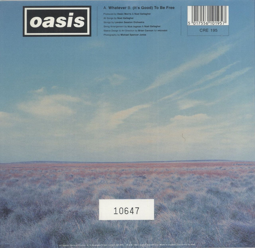 Oasis Whatever - Numbered - EX UK 7" vinyl single (7 inch record / 45) 5017556101957