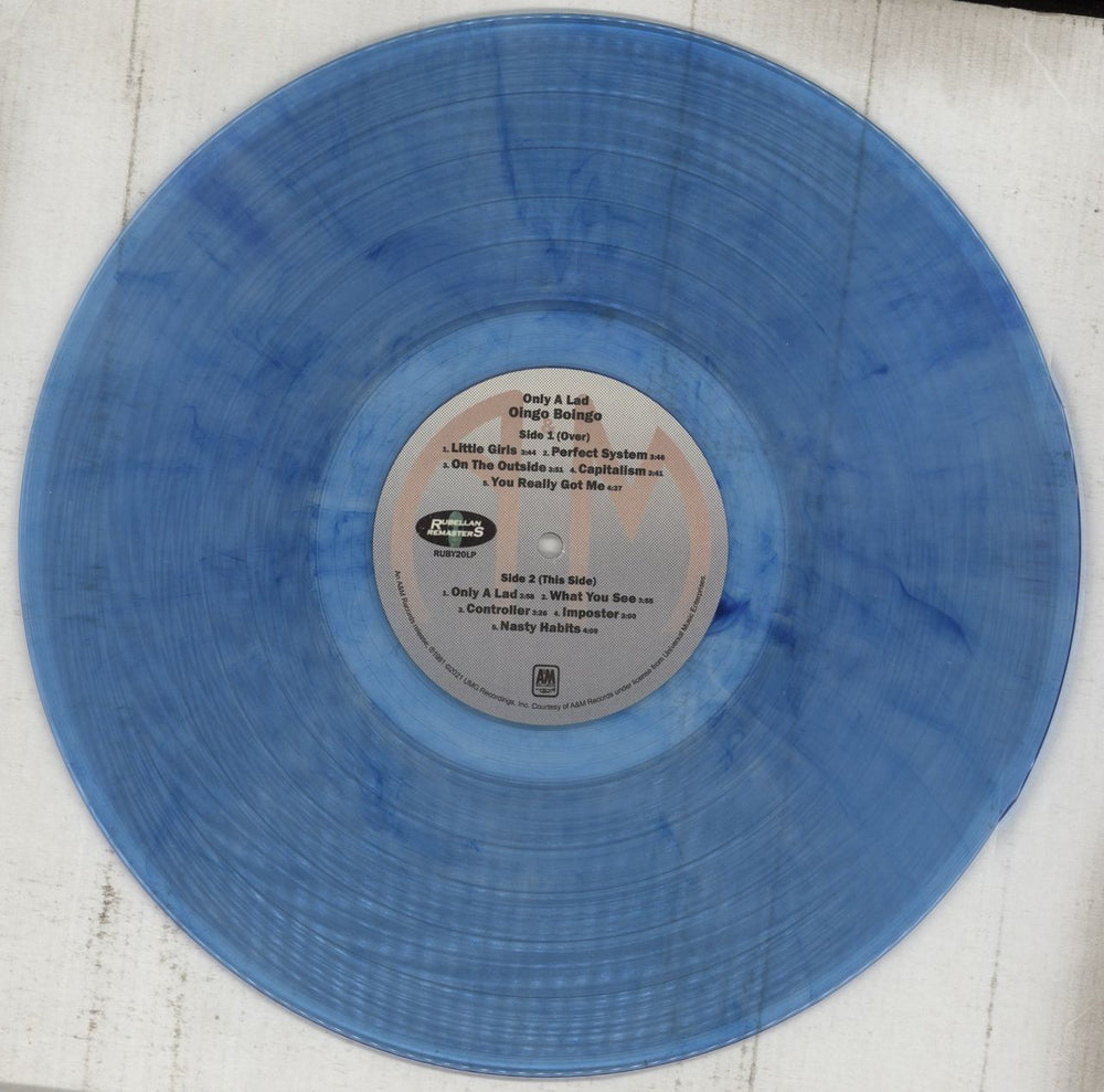 Oingo Boingo Only A Lad - Clear and Metallic Blue US vinyl LP album (LP record) BOILPON870113