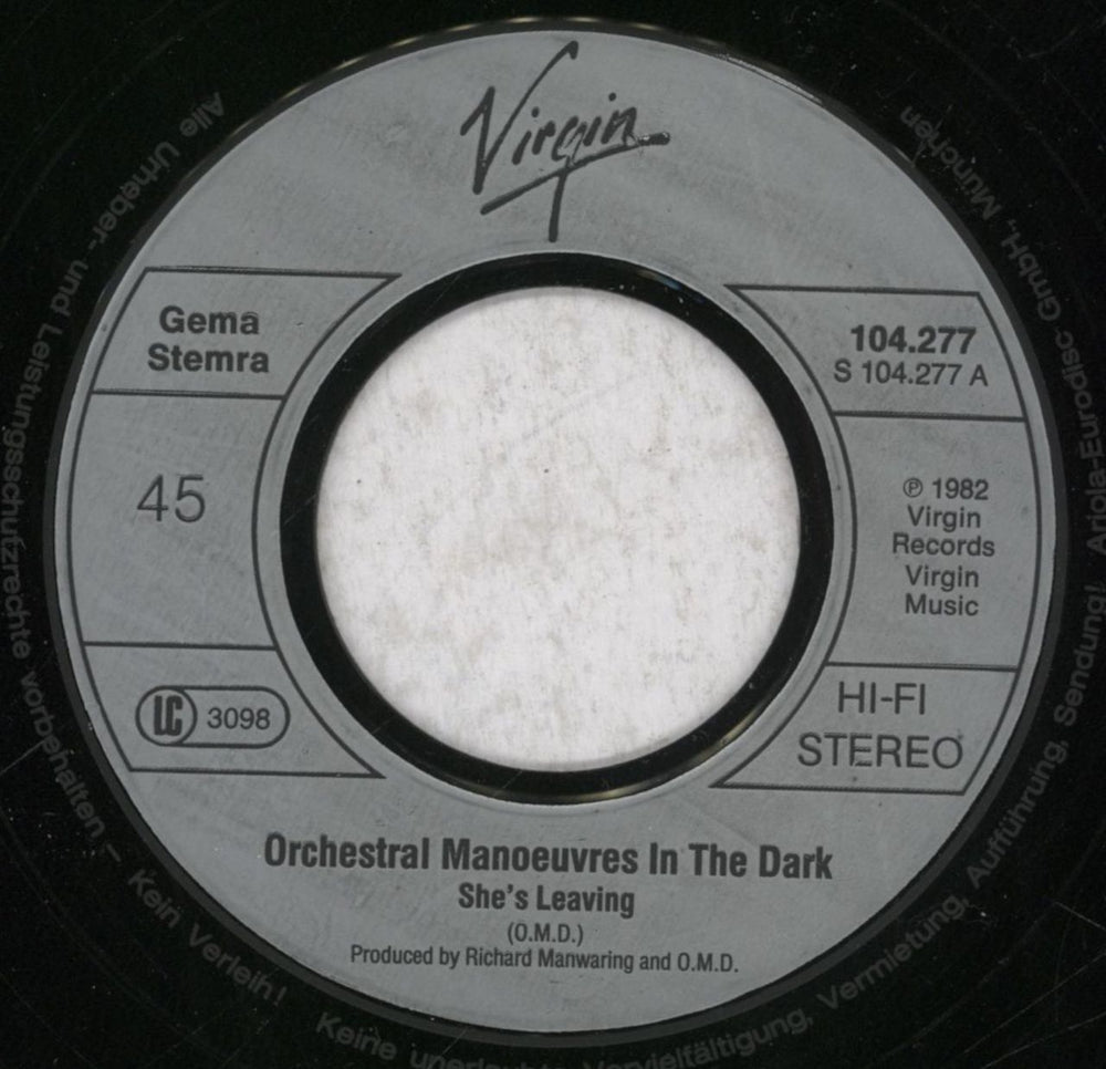 Orchestral Manoeuvres In The Dark She's Leaving German 7" vinyl single (7 inch record / 45) OMD07SH90024