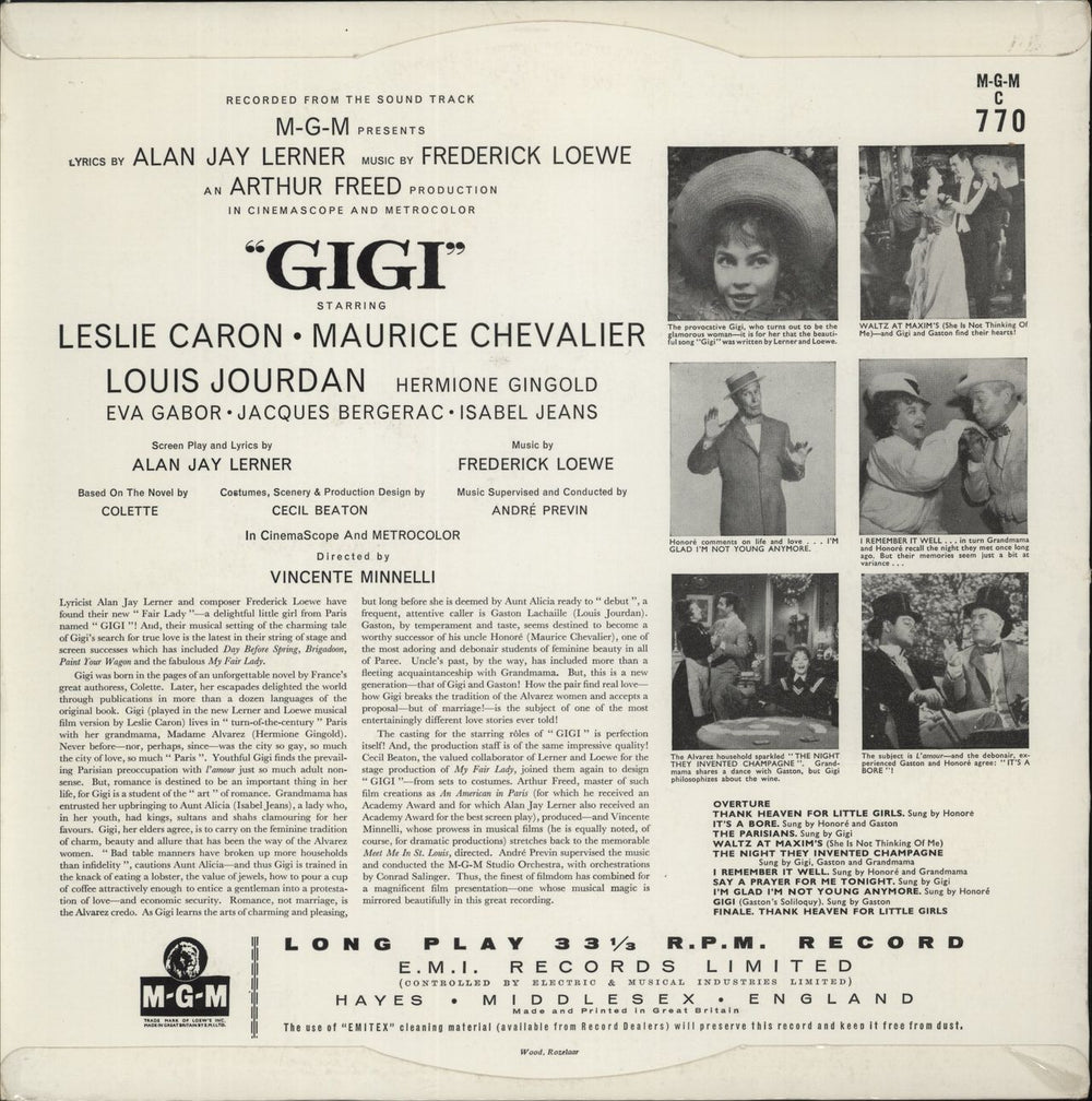 Original Cast Recording Gigi - 1st UK vinyl LP album (LP record)