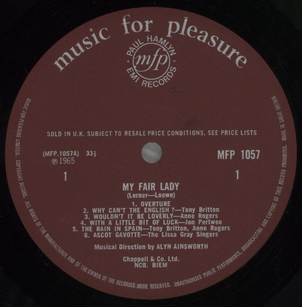 Original Cast Recording My Fair Lady UK vinyl LP album (LP record) 1OCLPMY695599