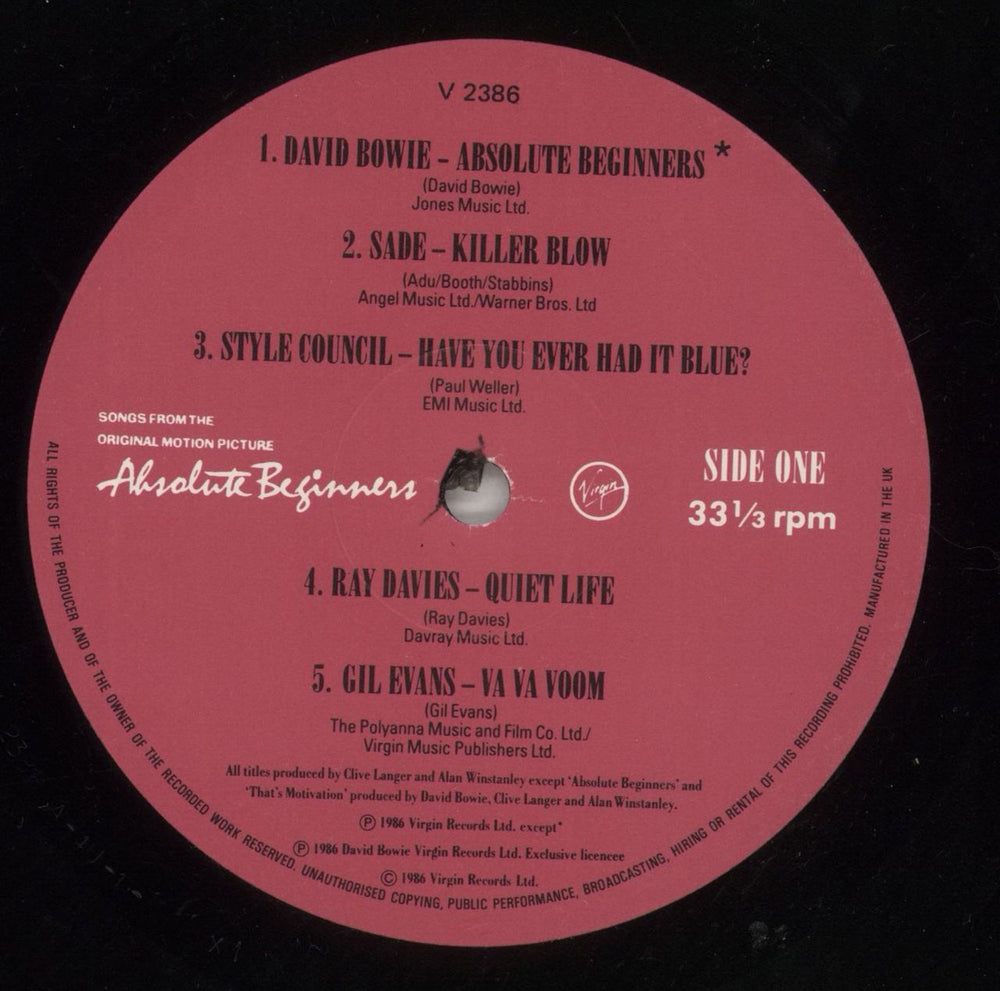 Original Soundtrack Absolute Beginners - Complete UK vinyl LP album (LP record) OSTLPAB690435