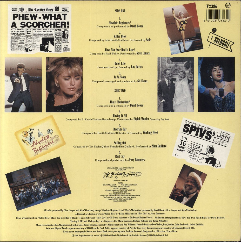 Original Soundtrack Absolute Beginners UK vinyl LP album (LP record) 5012981238612