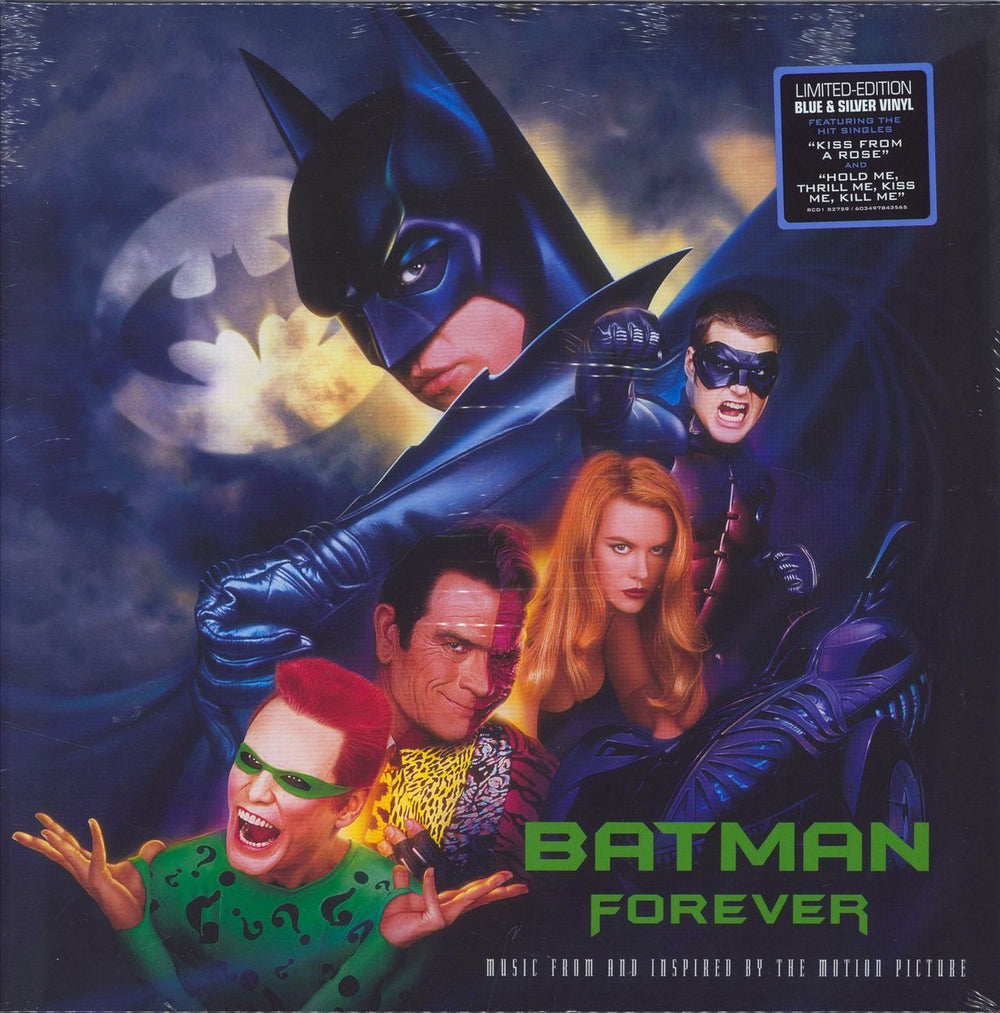 Original Soundtrack Batman Forever (Music From And Inspired By The Motion Picture) - Blue & Silver Vinyl - Sealed US 2-LP vinyl record set (Double LP Album) RCD1 82759