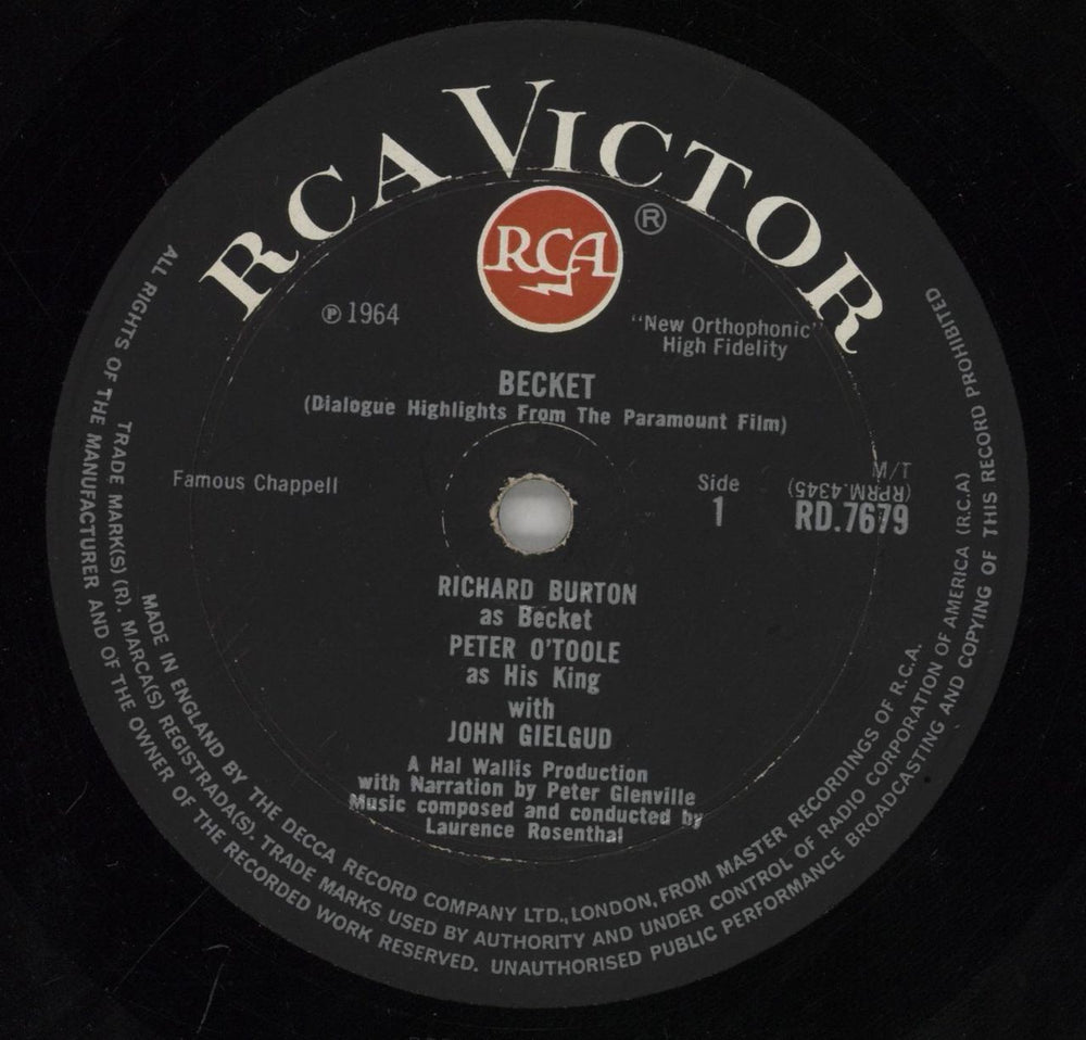 Original Soundtrack Becket UK vinyl LP album (LP record) OSTLPBE862278