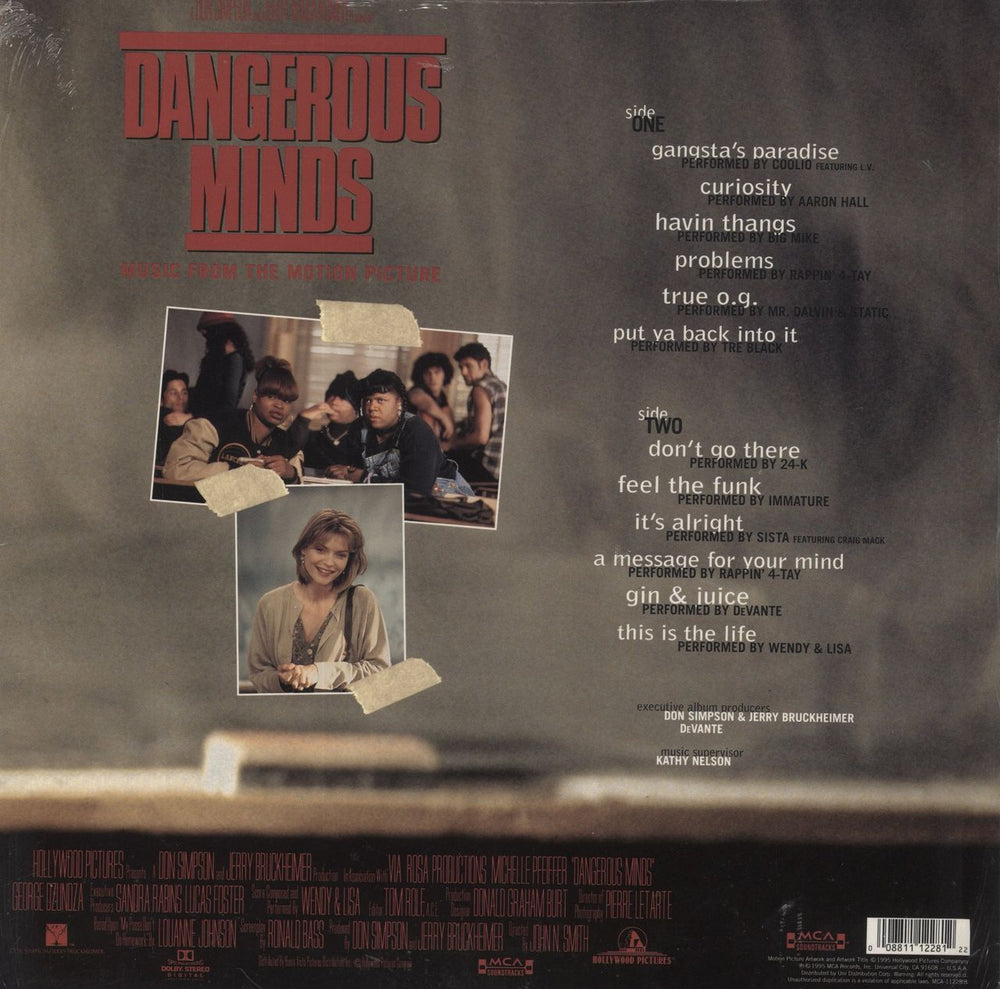 Original Soundtrack Dangerous Minds US vinyl LP album (LP record) 008811122812