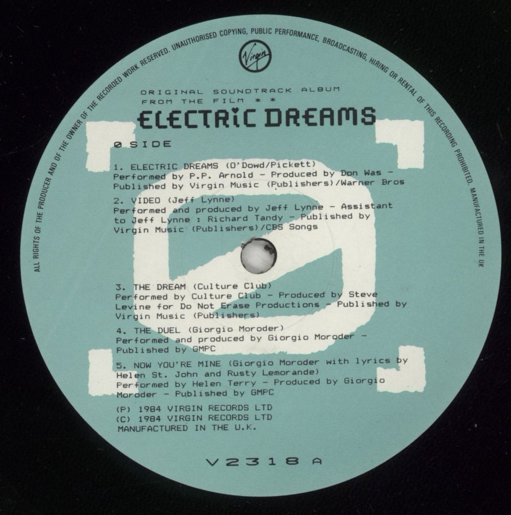 Original Soundtrack Electric Dreams + PVC Outer - EX UK vinyl LP album (LP record) OSTLPEL678971