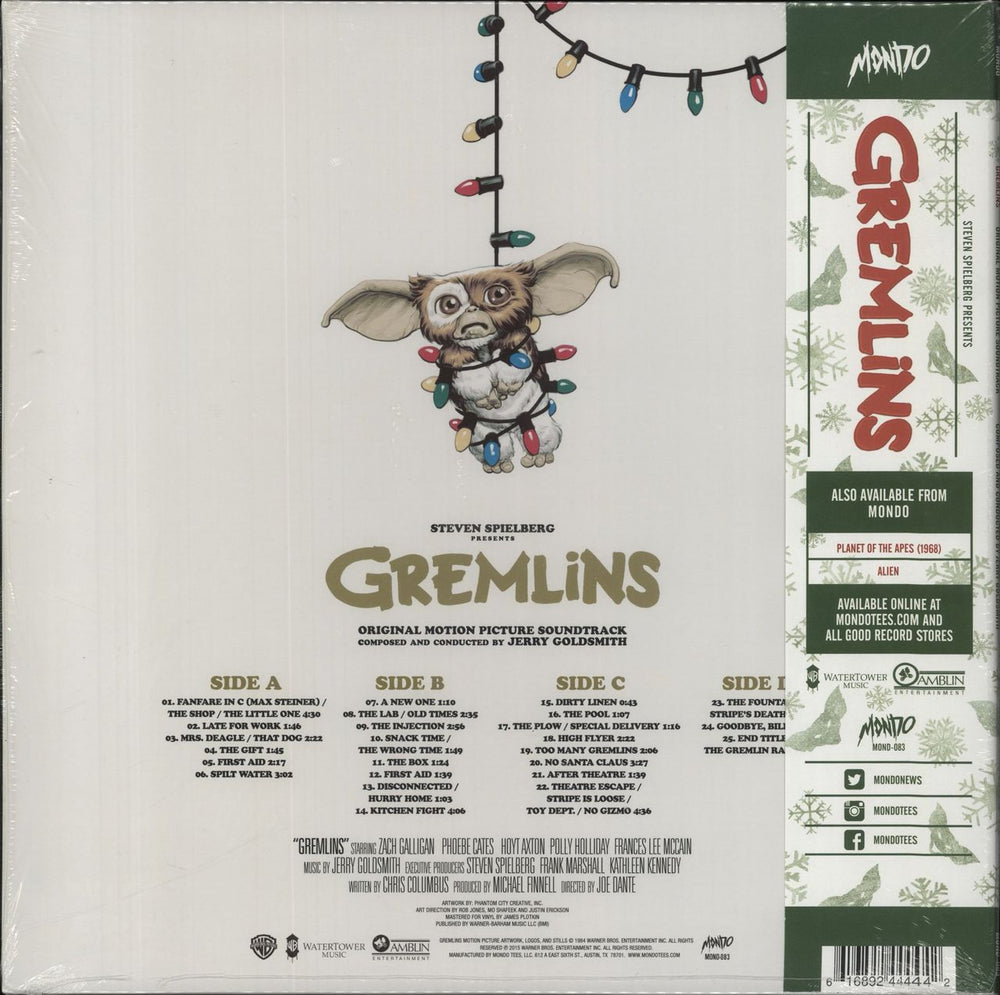 Original Soundtrack Gremlins (Original Motion Picture Soundtrack) - Brown/White Swirl & Green Swirl Vinyl US 2-LP vinyl record set (Double LP Album) 616892444442