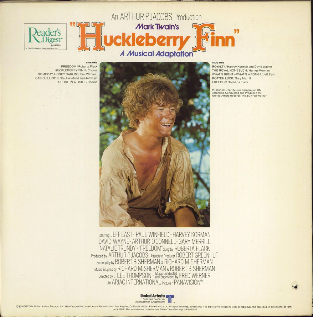 Original Soundtrack Mark Twain's Huckleberry Finn: A Musical Adaptation US vinyl LP album (LP record)