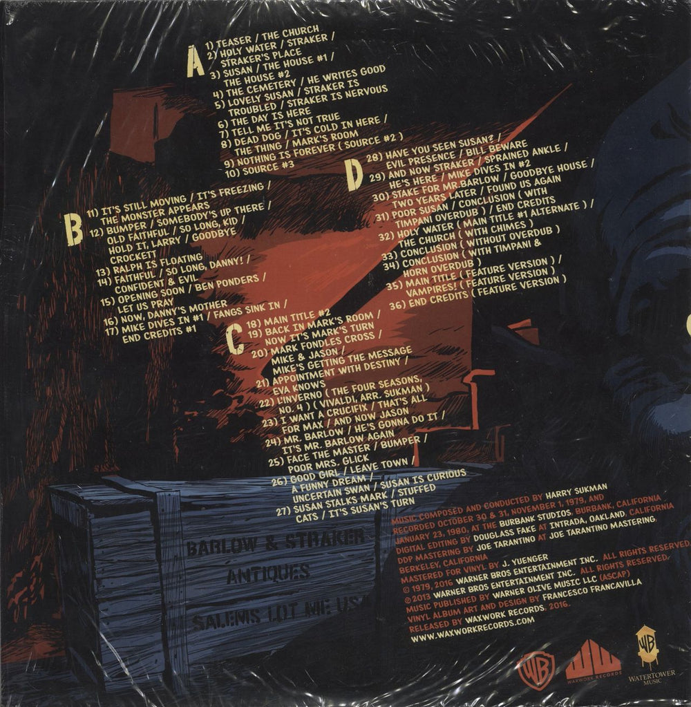 Original Soundtrack Salem's Lot - Blue, Yellow, and Black Swirl Vinyl - Shrink US 2-LP vinyl record set (Double LP Album) 728028426366