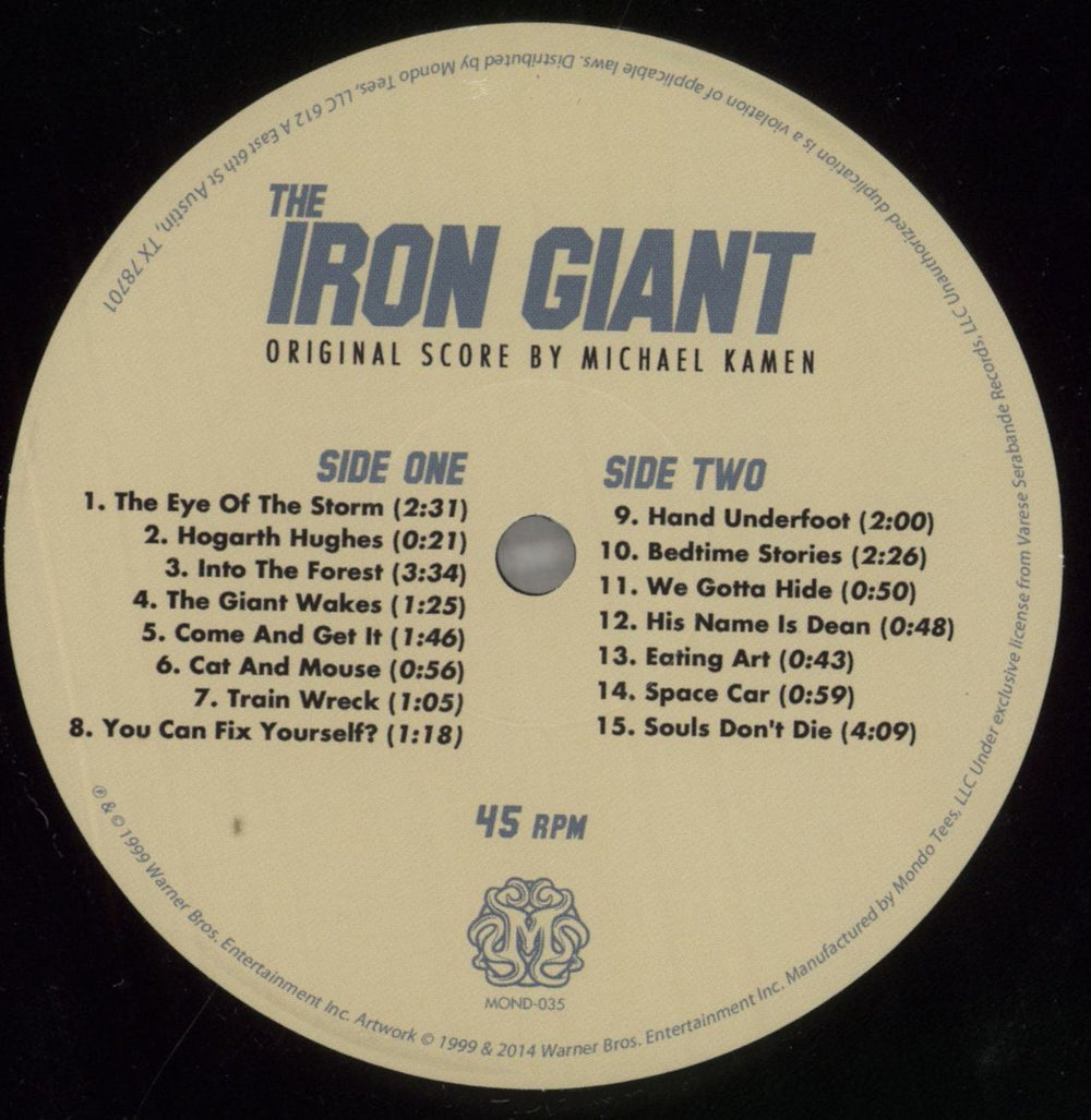 Original Soundtrack The Iron Giant US 2-LP vinyl record set (Double LP Album) OST2LTH857921