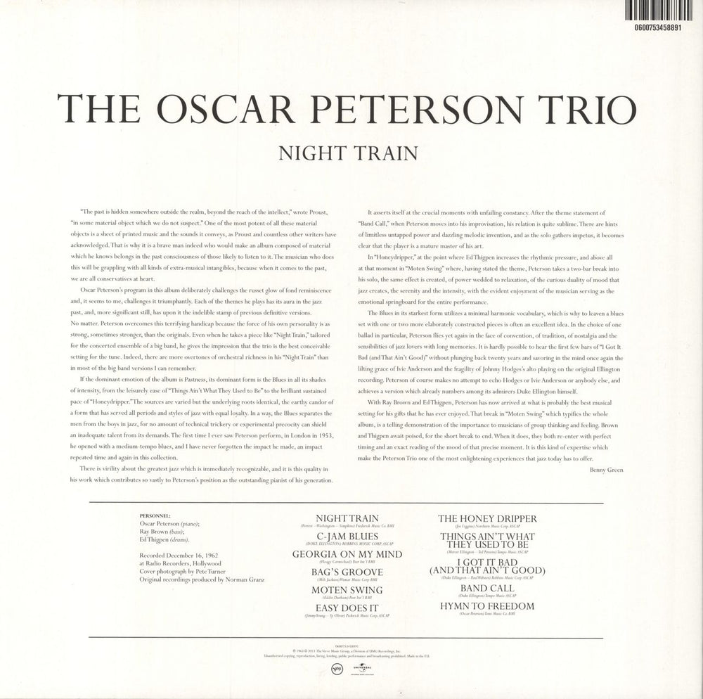 Oscar Peterson Night Train - Back to Black UK vinyl LP album (LP record) 600753458891