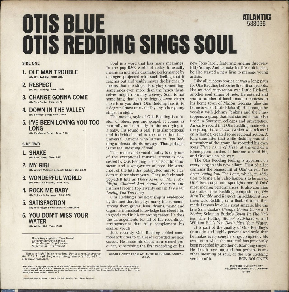 Otis Redding Otis Blue / Otis Redding Sings Soul - Plum & Red Label - EX UK vinyl LP album (LP record)