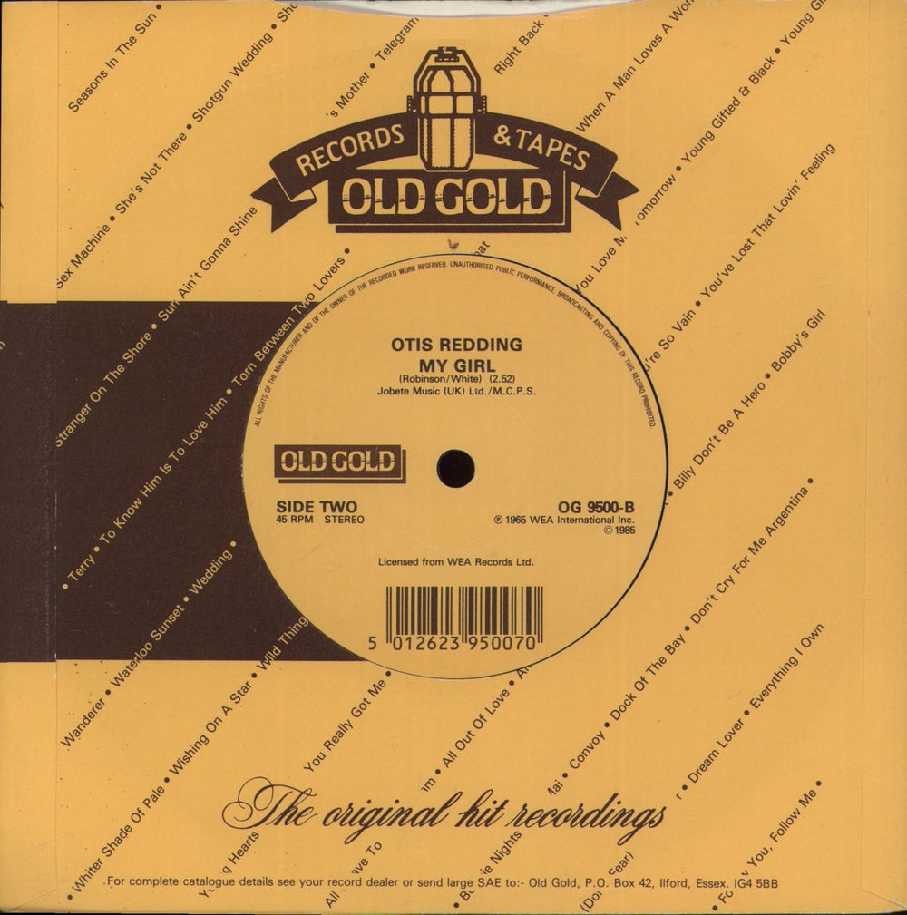 Otis Redding Sittin' On The Dock Of The Bay UK 7" vinyl single (7 inch record / 45) 5012623950070