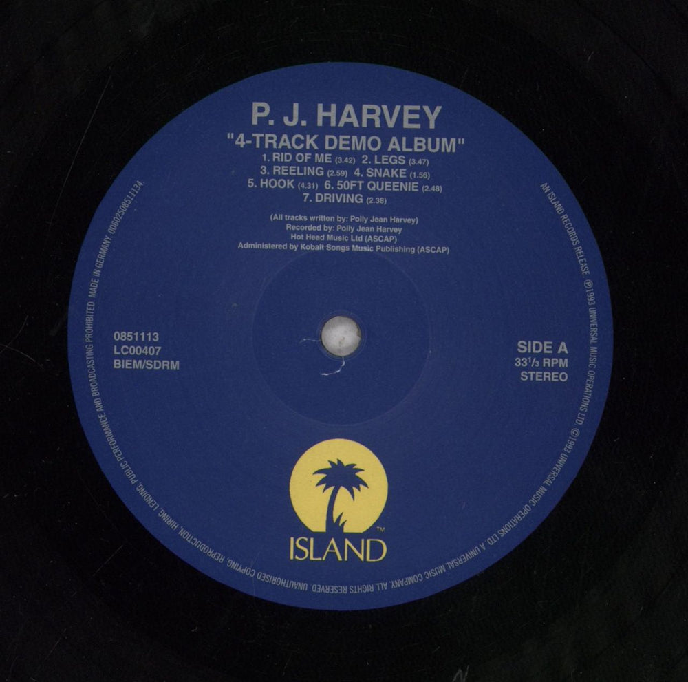 P.J. Harvey 4-Track Demos - 180 Gram UK vinyl LP album (LP record) 602508511134