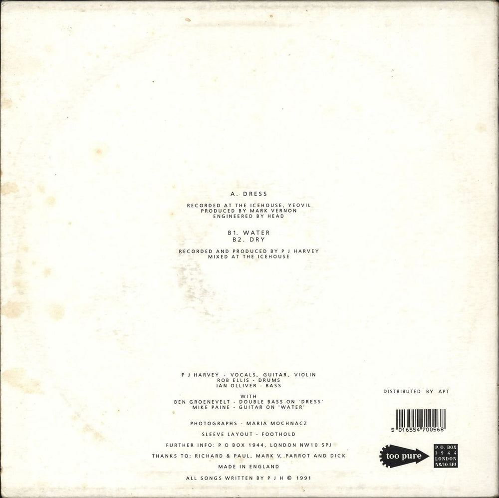 P.J. Harvey Dress - VG UK 12" vinyl single (12 inch record / Maxi-single) 5016554700568