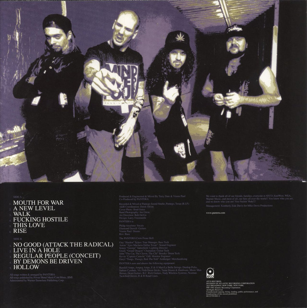 Pantera Vulgar Display Of Power - White & True Metal Gray Marbled Vinyl UK vinyl LP album (LP record) 081227890995